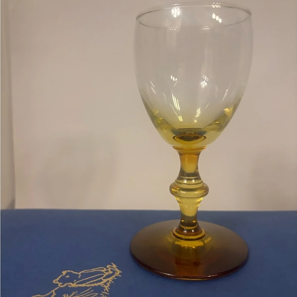 Libbey GEORGIAN FOREVER AMBER Golden Honey Footed Cordial Port Wine Glass Ombre
